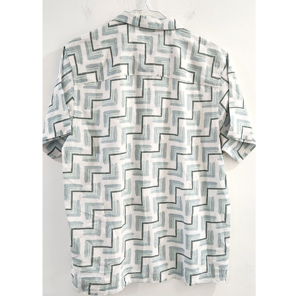 Ted Baker London Brecon Print Short Sleeve Linen Button-Up Shirt Mens 3 Medium - Picture 4 of 7